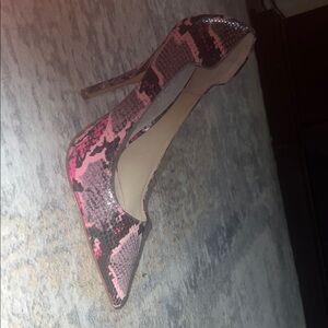 Aldo Pink and Black Snakeskin Heels